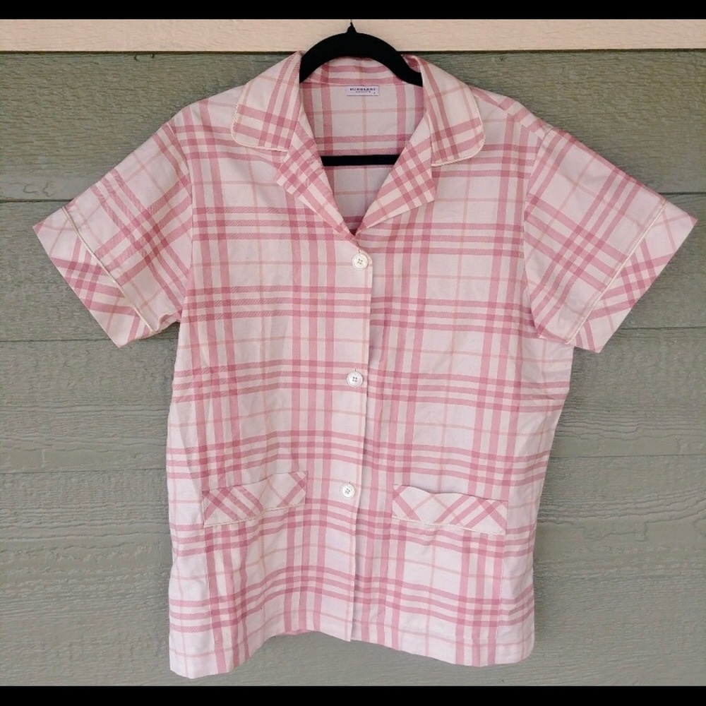 Men’s Burberry Collared Pink checkered Shirt